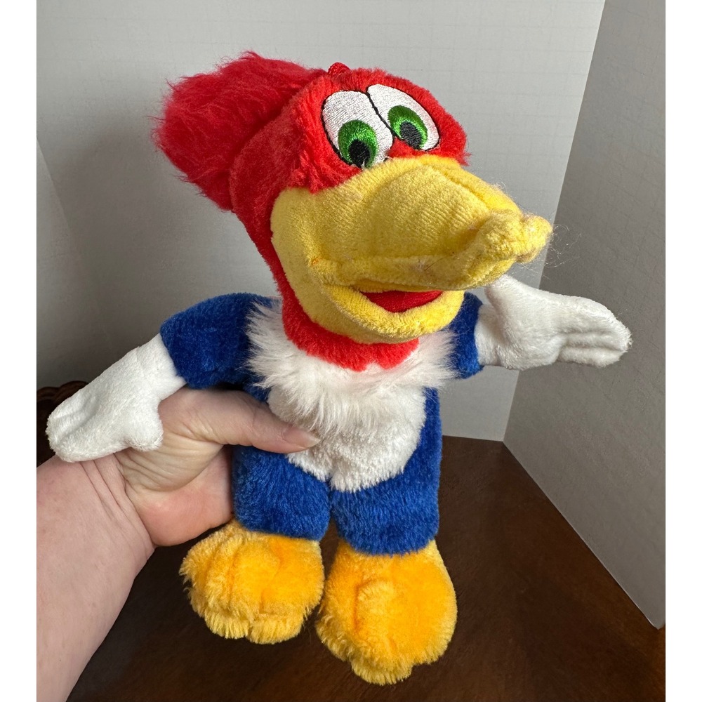 Universal Studios Woody Woodpecker Plush Toy Small Red Blue Good Vintage Suction